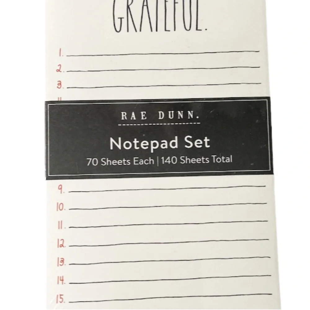 NEW Rae Dunn 🍁GRATEFUL/THANKFUL🍁 Notepad Set/2